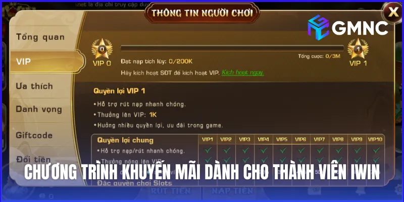 Chương trình khuyến mãi dành cho thành viên tại cổng game